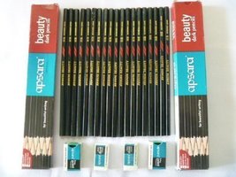 20 Apsara Beauty Dark School Wooden Pencil Hb Black + 2 Sharpener +2 Era... - $13.00