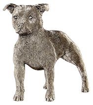 Grillie Pit Bull-P Antiqued Pewter Finish Grille Ornament - £45.27 GBP