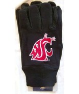Work Gloves Washington State Cougars Men&#39;s One Size Black Logo NCAA Gard... - £8.08 GBP