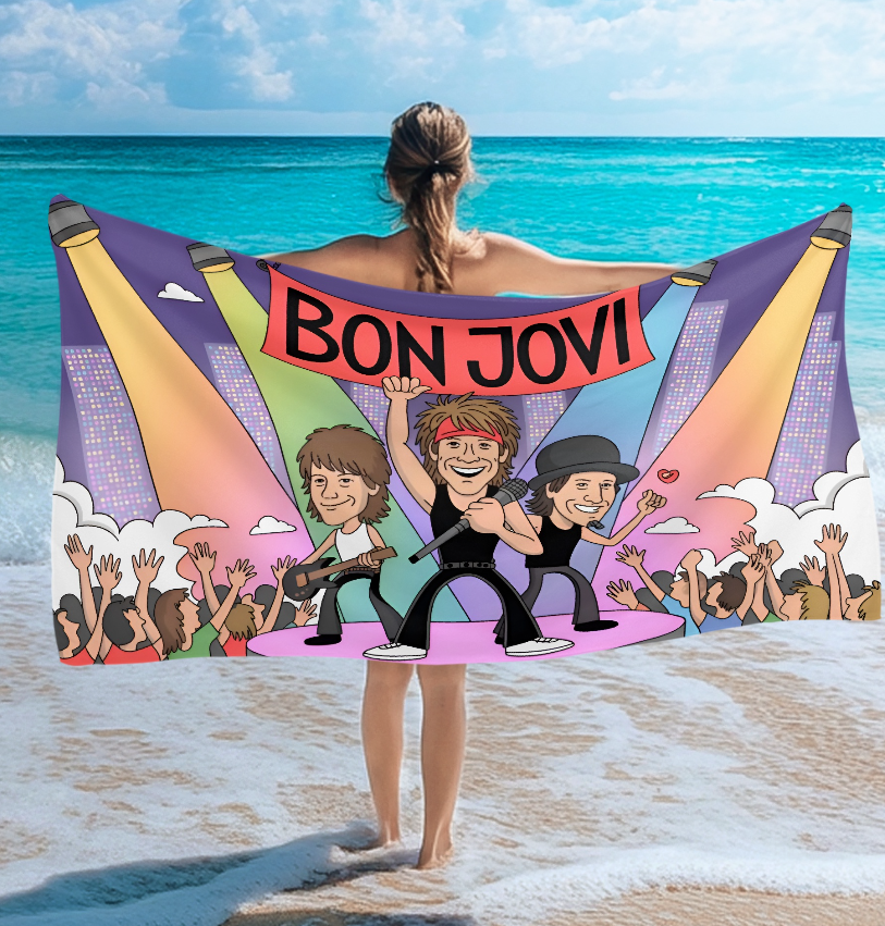 Premium RocknRoll Beach Towel | LIMITED Edition | 80s Rocker Vibe | Adul... - $36.99