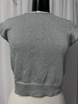 Eva Mendes New York &amp; Co. Silver Metallic Sleeveless Top Sweater Size M - £5.39 GBP