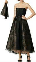 Monique Lhuillier Beautiful Black Tulle Tea Runway Dress Gown Us 8 - £239.00 GBP