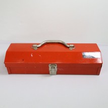 Vintage Vermont American 15&quot; Tombstone Steel Tool Box 1500 Utility Gadget Red - $28.45