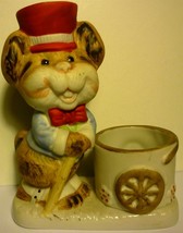 CHARMING PORCELAIN JASCO TOOTHPICK CANDLE HOLDER CHIPMUNK BY LUVKIN CRIT... - $4.00