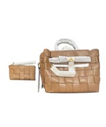 Michael kors Purse Hamilton legacy large woven belted satchel 452229 - $499.00