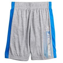 NEW Boys Star Wars Logo Graphic Active Shorts gray &amp; blue size 4 or 6 - $11.95