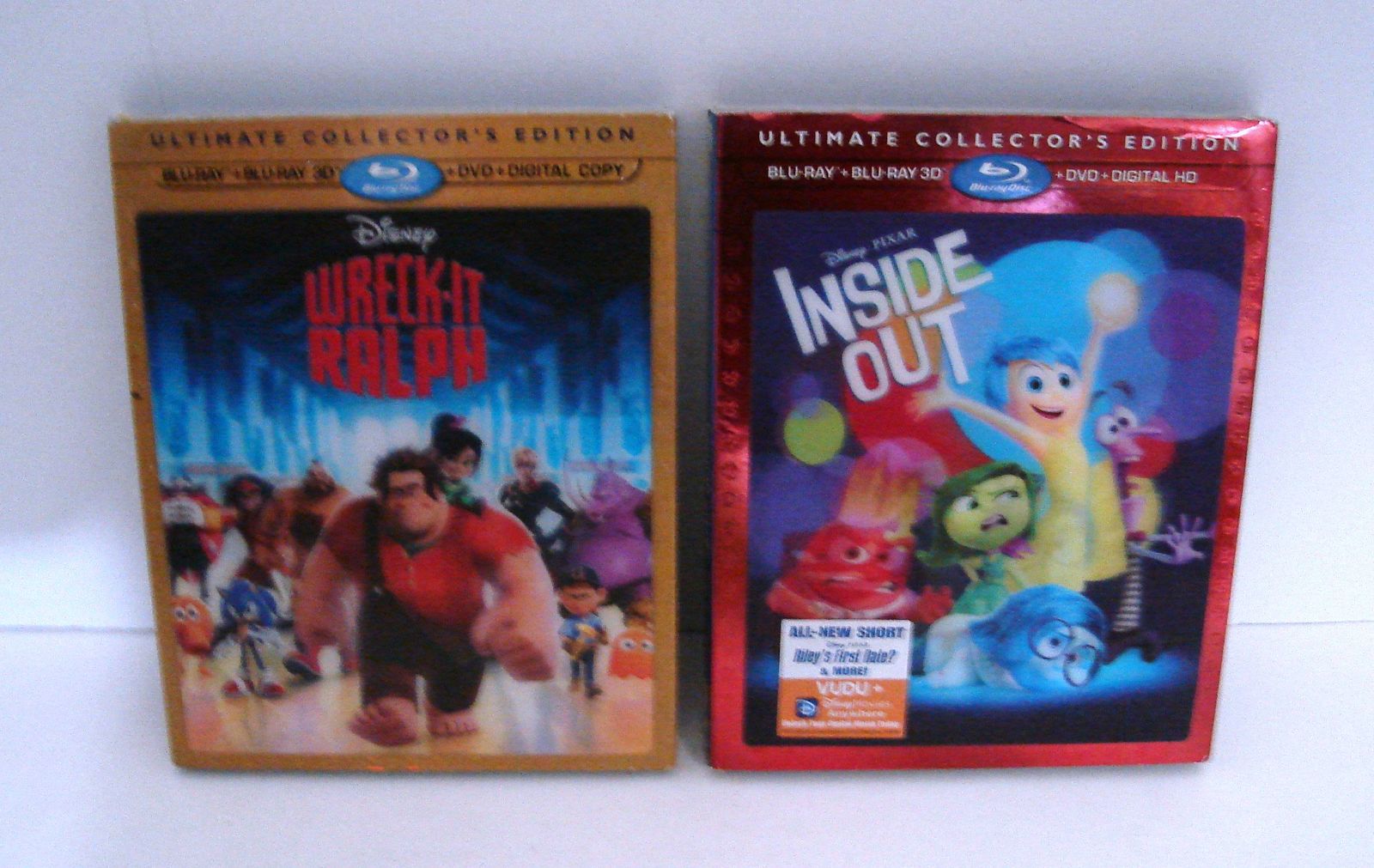 Disney: Wreck-It Ralph and Inside Out (3D, Blu-ray, DVD, Digital with Sl... - $17.95