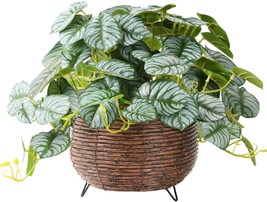 Inqcmy Artificial Plants For Home Office Table Garden Decor, Vine, Palm Leaves - £35.16 GBP