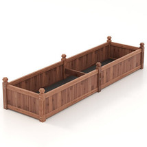 91 x 24 x 16 Inch Divisible Planter Box with Corner Drainage and Non-woven Line - £149.30 GBP
