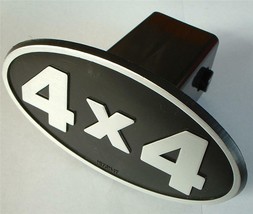 4x4 Hitch Cover Plug SUV Trailer Truck Silver &amp; Black 2&quot; Receiver 4 x 4 4WD - $12.86