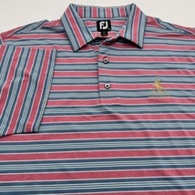 FOOTJOY Golf Polo Shirt Mens Size X-Large Striped Stretch Performance Blue Pink - £10.47 GBP