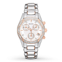 Bulova Women&#39;s 98R149 Anabar Chronograph Rose Gold Stainless Steel Dress... - $185.00