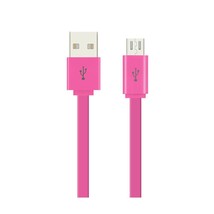 REIKO FLAT MICRO USB DATA CABLE 3.2FT IN PINK - £47.39 GBP