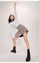 Baixirida New Women&#39;s High Plaid Skirt Pleated Mini Skirt With Safety Pants - £12.98 GBP