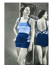 1930s Swim Suit or Bathing Suit Low Criss Cross Back - Knit pattern (PDF 3533) - £2.92 GBP