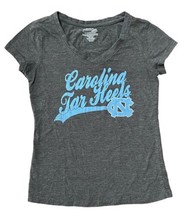 Carolina Tar Heels T Shirt V Neck Womens Size S Vintage Look Gray - £8.50 GBP