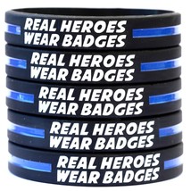 Twenty Real Heroes Wear Badges Thin Blue Line Bracelets - £15.12 GBP