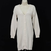 Gunne Sax Jessica McClintock VTG 80&#39;s Long Sweater Lace Collar M Medium ... - £111.46 GBP
