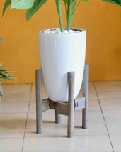Adjustable Wood Plant Stand, Acacia Rustic Pot Holder, Pot &amp; Plant NOT I... - $744.61 MXN