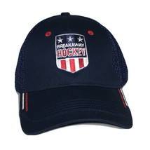 Breakaway Hockey Navy Blue Mesh Trucker Hat Hook And Loop Strapback Cap - £6.22 GBP