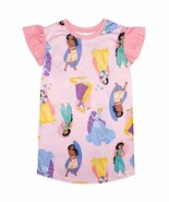 Disney Princess Character Girl&#39;s Pink Satinet Flutter Sleeve Nightgown, ... - $24.99