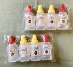 Lot Of 8 Miniature Plastic Sauce Condiment Bottles 3” Containers NEW - £14.57 GBP