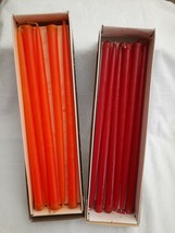Vintage Paragon Candles Tiny Tapers Lot of 17 - 10&quot; No. 505 Bittersweet &amp; Red - £11.57 GBP