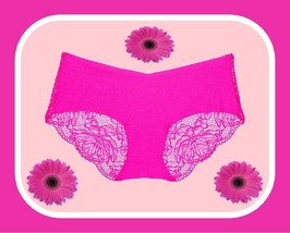 S  Hot Bali Pink w Lace Back NO SHOW Smooth Victorias Secret Hiphugger P... - $10.99