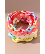 Pink Acrylic Chain and Beaded Bracelet Set - $5.50