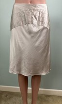 Women&#39;s Ann Taylor LOFT Beige SILK Skirt Size 4 P Petite - £19.75 GBP