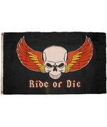 3x5 Ride or Die Skull With Wings Biker Flag Premium Quality 3x5 Grommets... - $24.63 CAD
