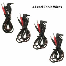 4 Pcs Reusable Black Electrode Lead Wires for Intensity 10 Tens 2500 3000 EMS - £6.81 GBP