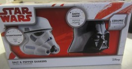 Star Wars Ceramic Salt Pepper Shakers Stormtrooper Darth Vader NIB - £11.19 GBP