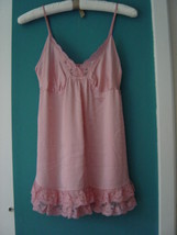 NWT Victoria&#39;s Secret 100% Silk Lacy Pink Babydoll Size Medium   - $14.00