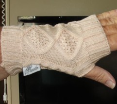 Plunder (New) Diamond Knitted Hand Warmers -1 Pair - Light Tan - 8&quot; Long - £16.06 GBP