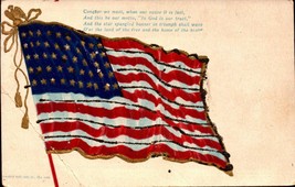 Vintage POSTCARD-EMBOSSED Undivided BACK,46 Star Us Flag,&quot;Conquer We Must&quot; BK39 - £3.95 GBP