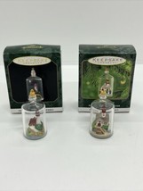 Set Of 2 Hallmark Miniature Ornament Seaside Scenes #1 &amp;2 Lighthouse Bottle 1999 - £9.80 GBP