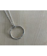 Sterling Silver Circle Necklace, Dainty Silver Circle, Open Circle, Silv... - $35.37 CAD