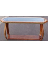 Lovely Wood Veneer Glass Top Console Table – GDC – NICE CONTEMPORARY TABLE - $168.29