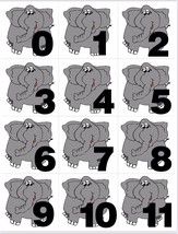 Elephant - Numbers 0-31 Pocket Chart Cards or Calendar Learning Resource... - £11.14 GBP