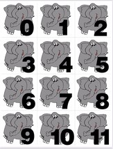 Elephant - Numbers 0-31 Pocket Chart Cards or Calendar Learning Resource... - $14.25