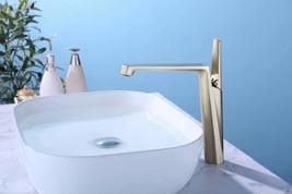 Brushed gold One Hole Single Handle Vessel Bathroom washbasin Sink Faucet mixer  - £159.86 GBP