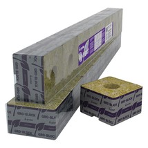 Grodan Rockwool Delta 6.5 Block / Cube 4&quot;x4&quot;x2.5&quot; With Hole - Strip of 6 - $292.61 MXN