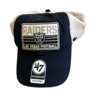 New NWT Las Vegas Raiders &#39;47 Brand Clean-Up Patch Logo Trucker Snapback Hat - £19.80 GBP