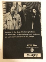 NYPD Blue Tv Guide Vintage Print Ad Dennis Franz Jimmy Smits Kim Delaney... - $5.93