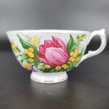 Vanderwood England Bone China Tea Cup ONLY  Tulips and Mimosa Vintage - £7.62 GBP
