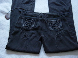 NWT Da-Nang Black Silk Pants w/Silver Embroidery Size Extra Small  - $36.00