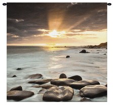 60x60 Nordic Sunset Ocean Tapestry Wall Hanging - £208.77 GBP