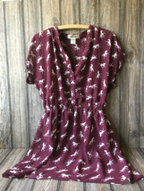 2 pcs Mimi Chica Maroon dress with Horse Pattern Size L - £14.54 GBP