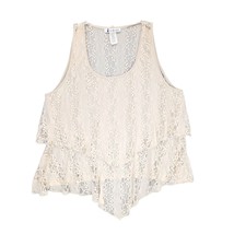 Libian Women&#39;s 2XL Beige Tiered Lace Layered Cami Tank Top Boho Fairy - $21.29